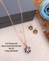 AD Diamond Rose Gold Pendal Butti Set 4 Wholesale Price In Surat
